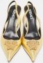 Versace Pre-owned Leather heels Yellow Dames - Thumbnail 3
