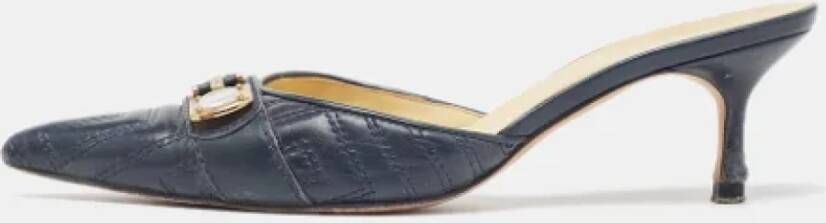 Versace Pre-owned Leather mules Blue Dames