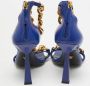 Versace Pre-owned Leather sandals Blue Dames - Thumbnail 5