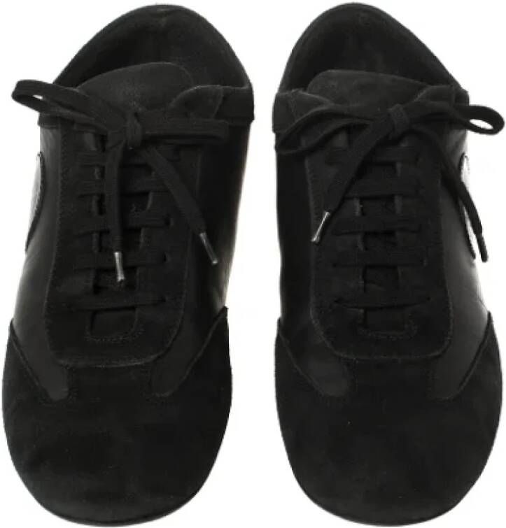 Versace Pre-owned Leather sneakers Black Dames
