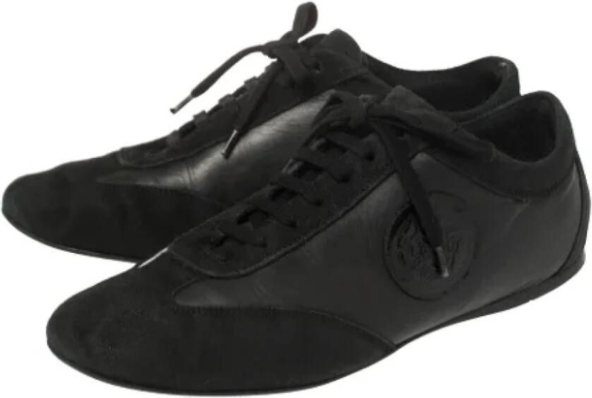 Versace Pre-owned Leather sneakers Black Dames