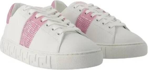 Versace Pre-owned Leather sneakers Pink Dames