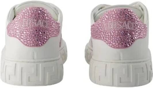 Versace Pre-owned Leather sneakers Pink Dames