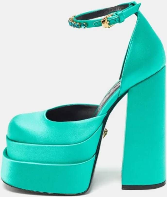 Versace Pre-owned Satin heels Green Dames