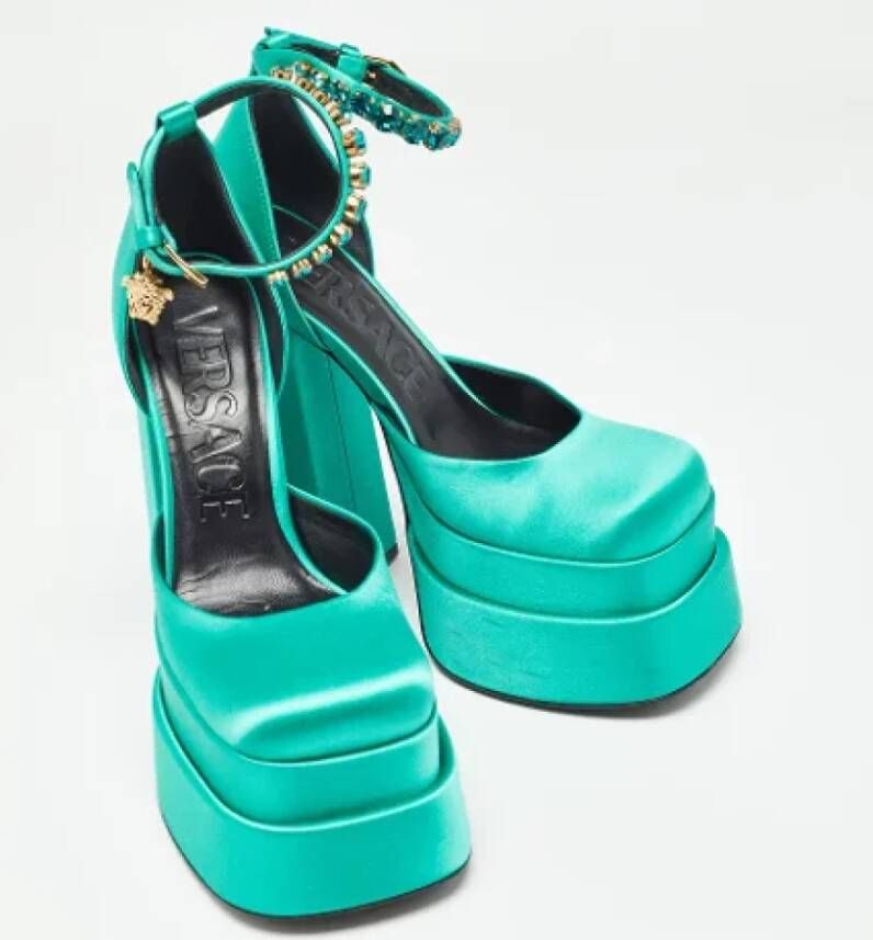 Versace Pre-owned Satin heels Green Dames
