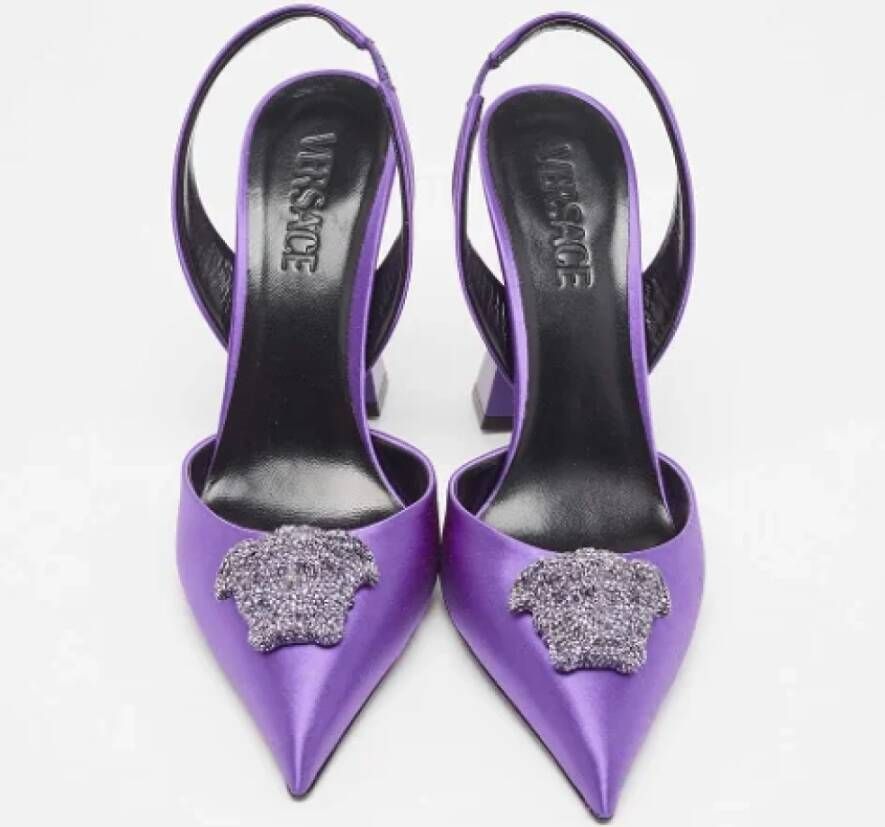 Versace Pre-owned Satin heels Purple Dames