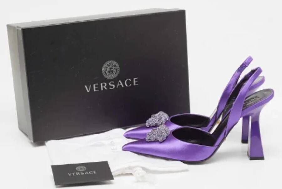 Versace Pre-owned Satin heels Purple Dames