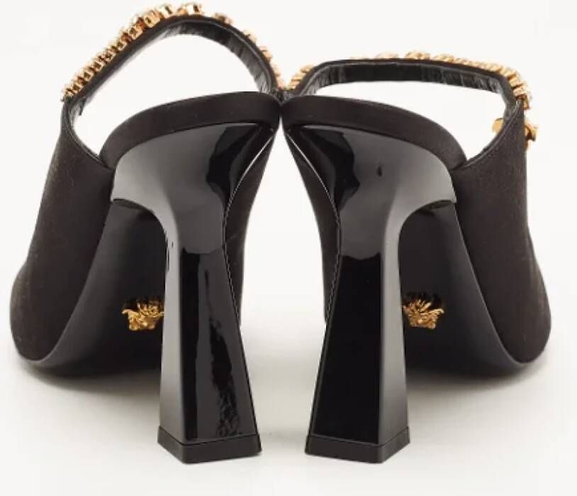 Versace Pre-owned Satin mules Black Dames
