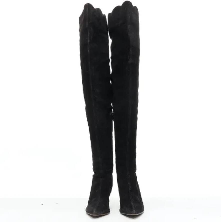 Versace Pre-owned Suede boots Black Dames