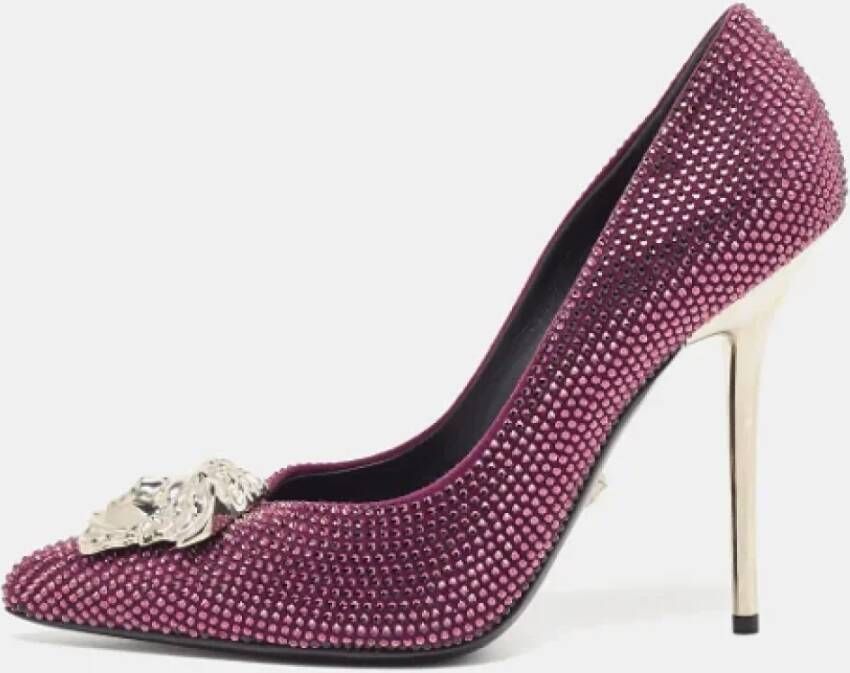 Versace Pre-owned Suede heels Purple Dames