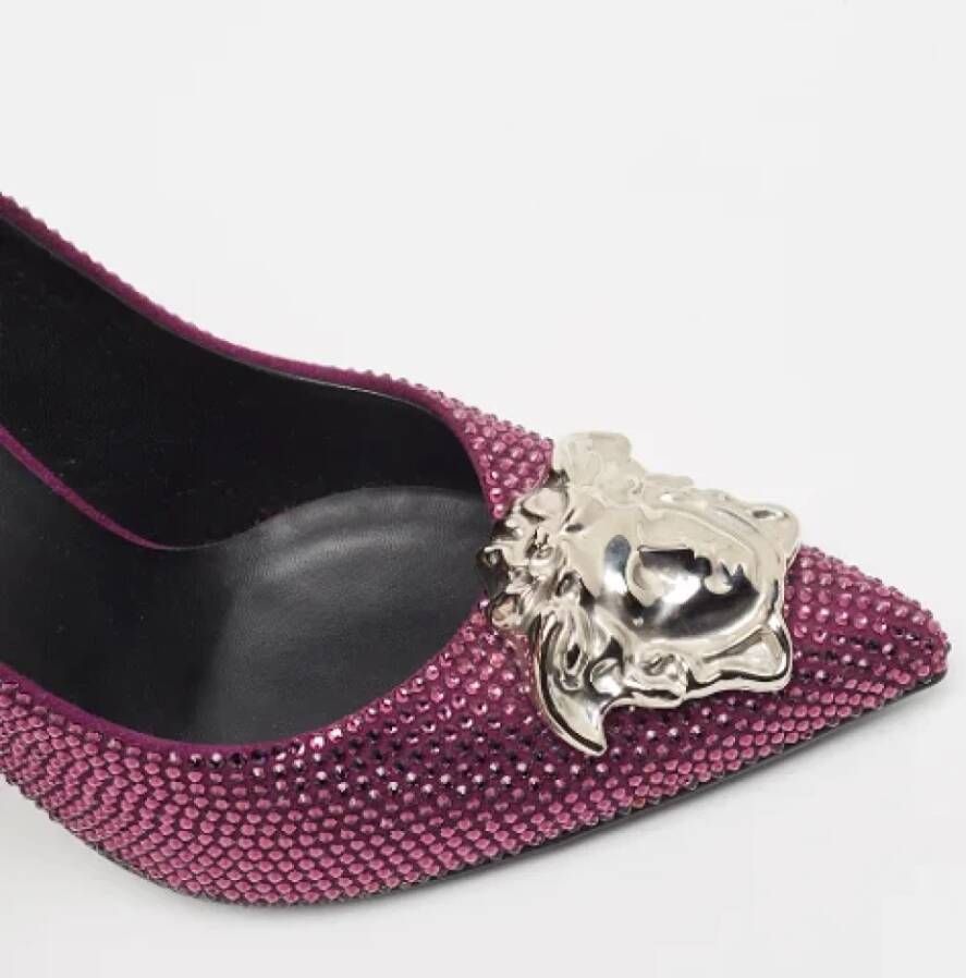 Versace Pre-owned Suede heels Purple Dames