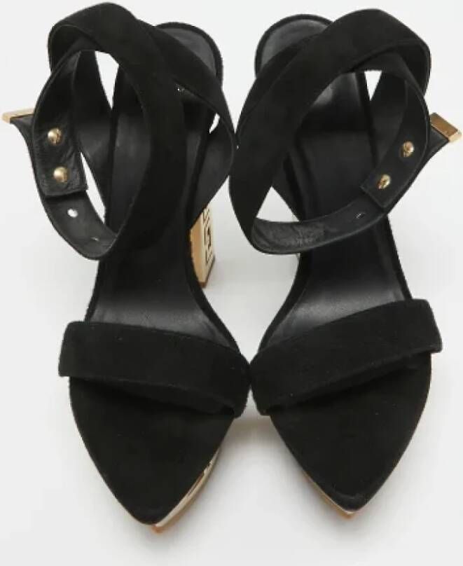 Versace Pre-owned Suede sandals Black Dames