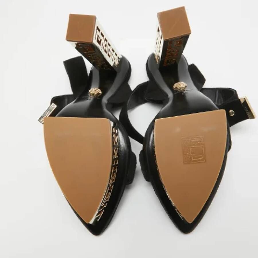 Versace Pre-owned Suede sandals Black Dames