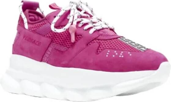 Versace Pre-owned Suede sneakers Pink Dames
