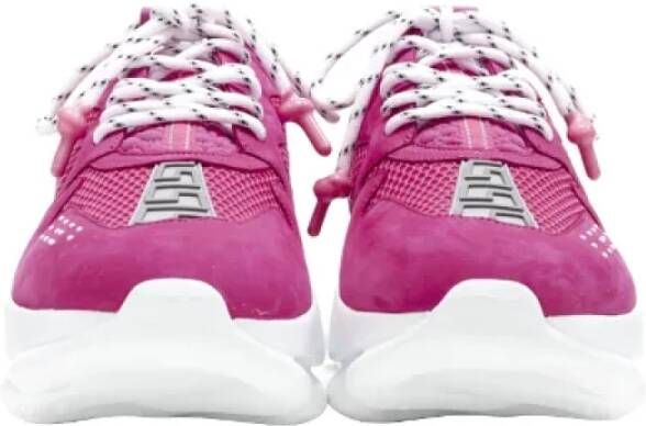 Versace Pre-owned Suede sneakers Pink Dames