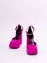 Versace Fuchsia Hak Platform Sandalen met Medusa Charme Pink Dames - Thumbnail 13