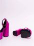 Versace Fuchsia Hak Platform Sandalen met Medusa Charme Pink Dames - Thumbnail 14