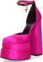 Versace Fuchsia Hak Platform Sandalen met Medusa Charme Pink Dames - Thumbnail 11