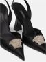 Versace Elegante Satijnen Décolleté met Juweel Detail Black Dames - Thumbnail 4