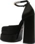 Versace Zijden Satijnen Plateau Pumps met Kristallen Versiering Black Dames - Thumbnail 4