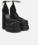 Versace Zijden Satijnen Plateau Pumps met Kristallen Versiering Black Dames - Thumbnail 14