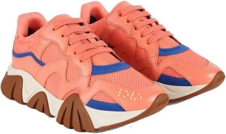 Versace Reflecterende Leren Sneakers met Mesh