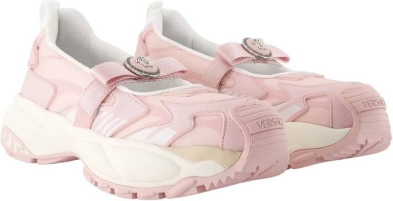 Versace Roze Mary Jane Sneakers Synthetisch