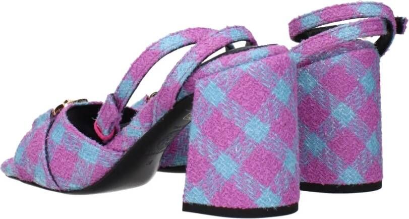 Versace Roze Stoffen Plateau Sandalen