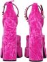 Versace Roze Velvet Rhinestone High Heel Sandalen - Thumbnail 2