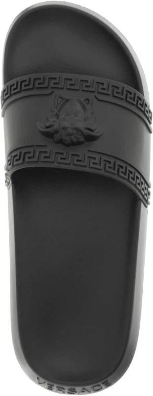 Versace Rubberen Slides met Greca-motief en Medusa-hoofd Black Heren