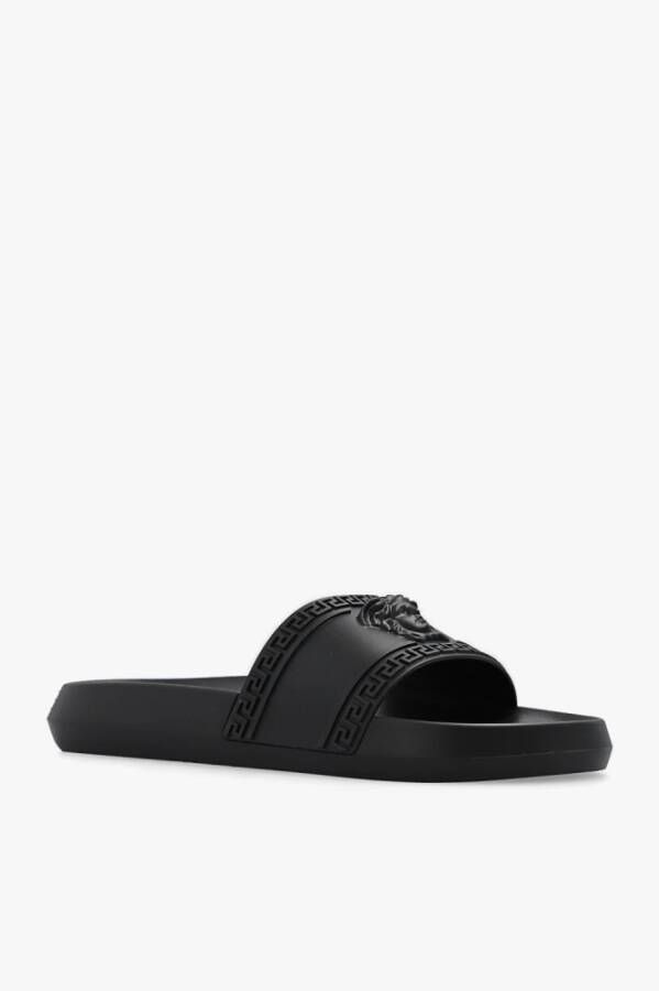 Versace Rubberen slides Zwart Heren