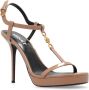 Versace Medusa 95 Patentleren Sandalen Beige Dames - Thumbnail 8