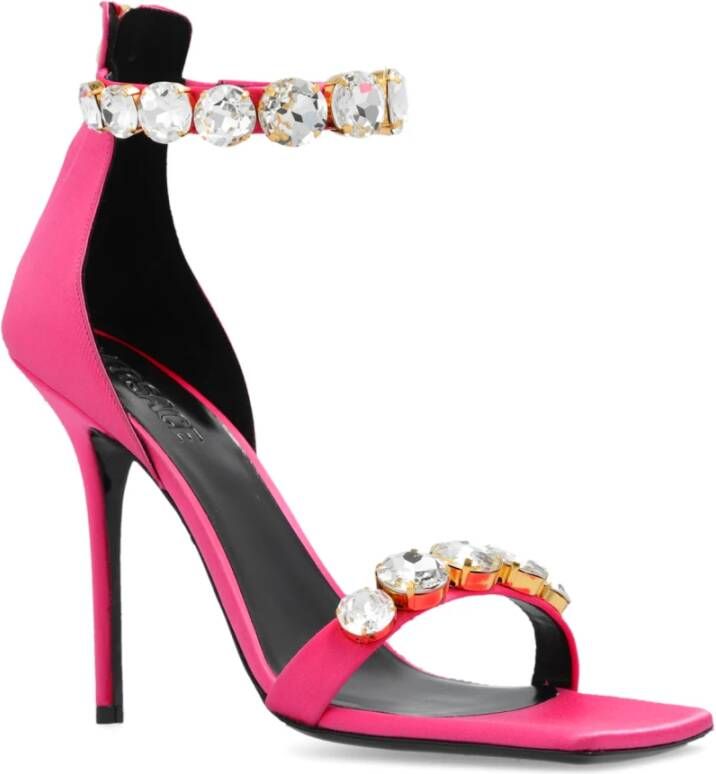 Versace Sandalen met hakken van satijn Roze Dames