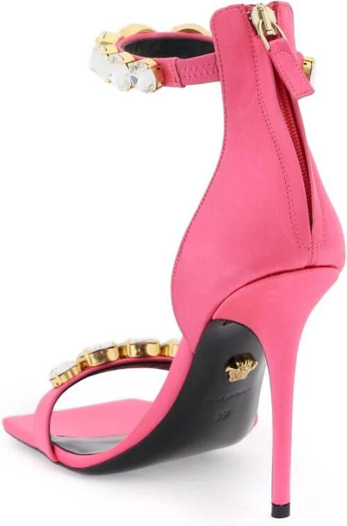 Versace Satin Kristal Sandalen Pink Dames