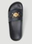 Versace Goudkleurige Medusa Open Teen Slides Zwart Heren - Thumbnail 4