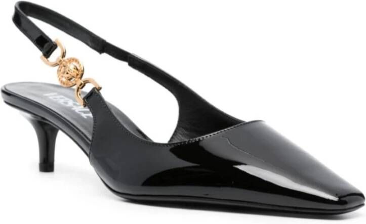 Versace Slingback Patent Hakken Zwart Dames