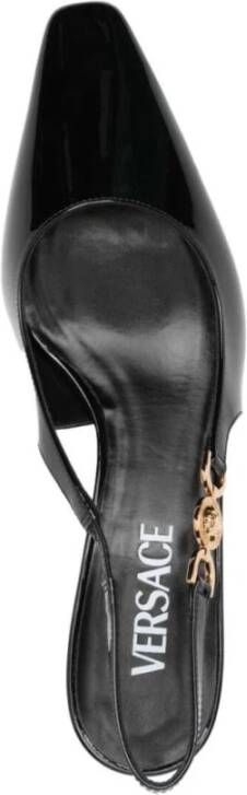 Versace Slingback Patent Hakken Zwart Dames