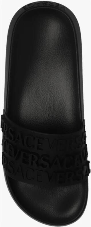 Versace Slippers met logo Zwart Heren