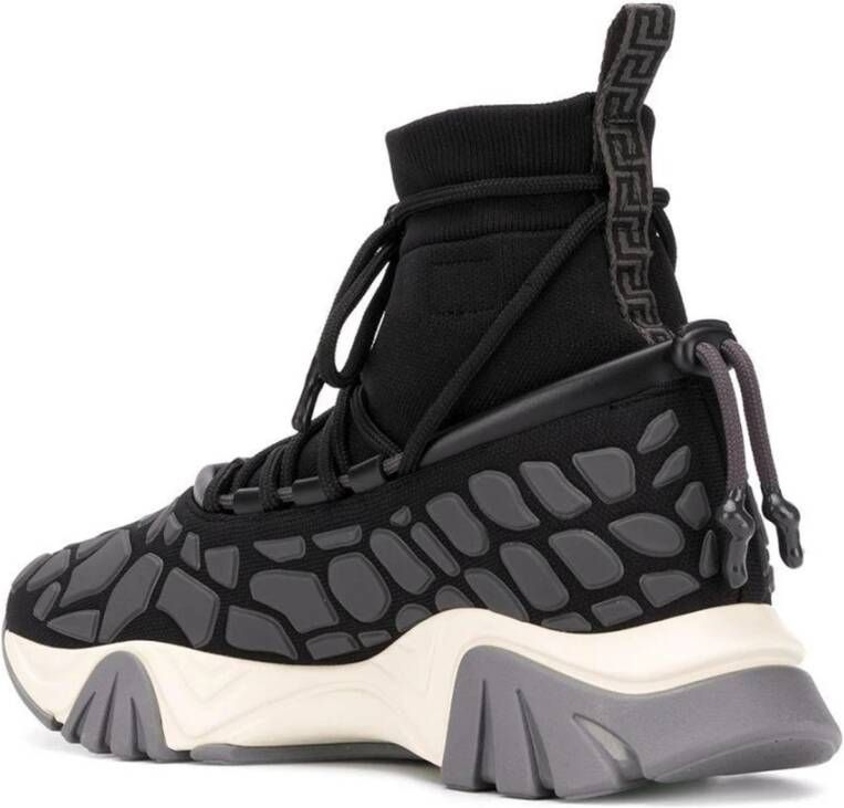 Versace Sneakers met trekkoord en kantdetail Black Heren