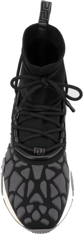 Versace Sneakers met trekkoord en kantdetail Black Heren