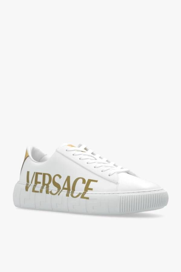 Versace Sneakers met logo Wit Heren