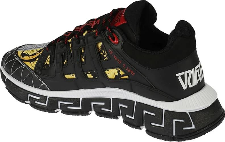 Versace Trigreca sneakers met barokprint heren polyamide Kurk polyurethaan rubber 39.5 Zwart - Foto 10