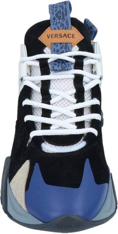 Versace Squalo Sneakers met Suède Detail Blue Heren