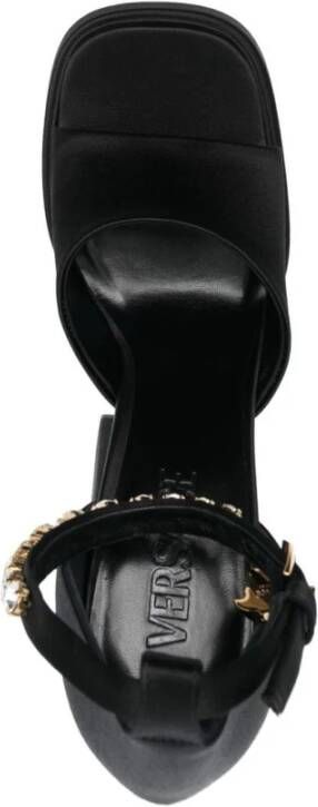 Versace Strass Fabric Sandals Black Dames