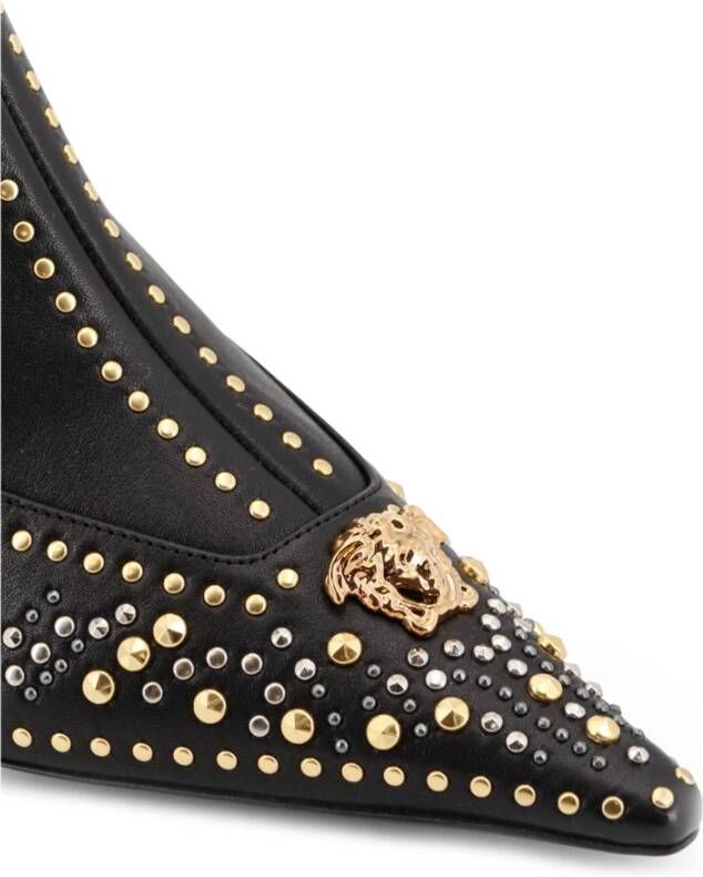 Versace Studded Metal Detail Leren Laarzen