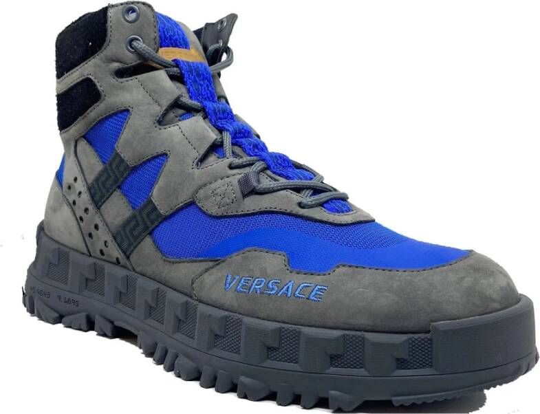 Versace Suède Wandelschoenen Mesh Panelen Rubber Multicolor Heren