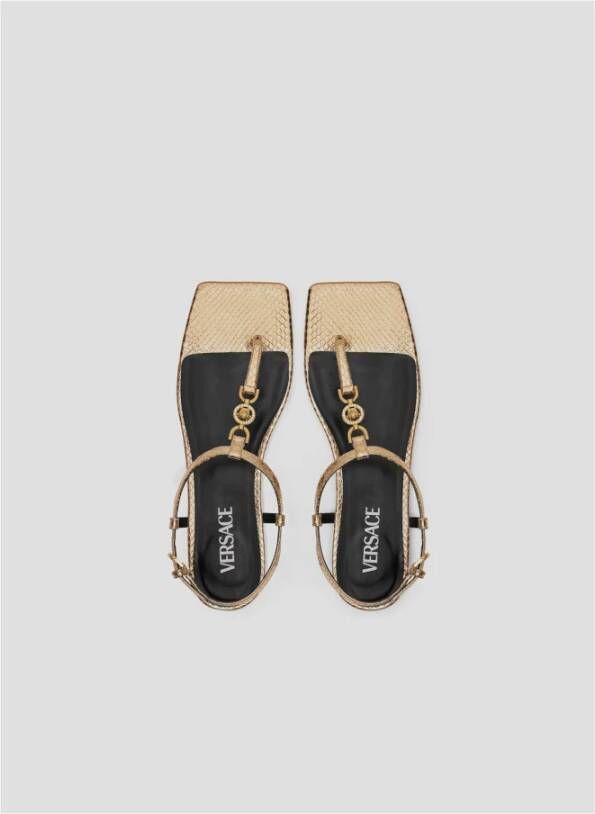 Versace T 10 Kalfsleren Sandaal Black Dames