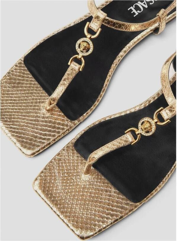 Versace T 10 Kalfsleren Sandaal Black Dames