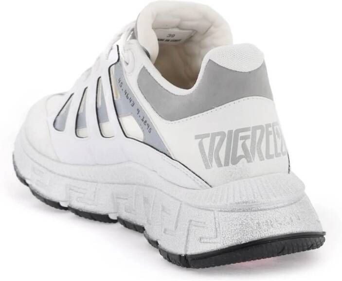 Versace Trigreca Sneakers met Grafisch Patroon en Leren Details White Dames