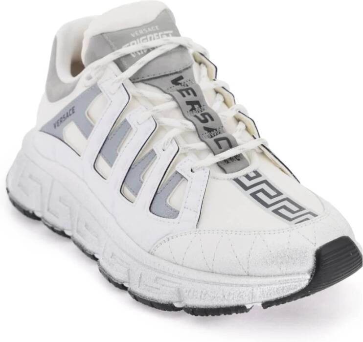 Versace Trigreca Sneakers met Grafisch Patroon en Leren Details White Dames